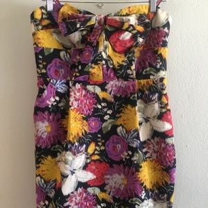 Anthropologie strapless dress with pockets